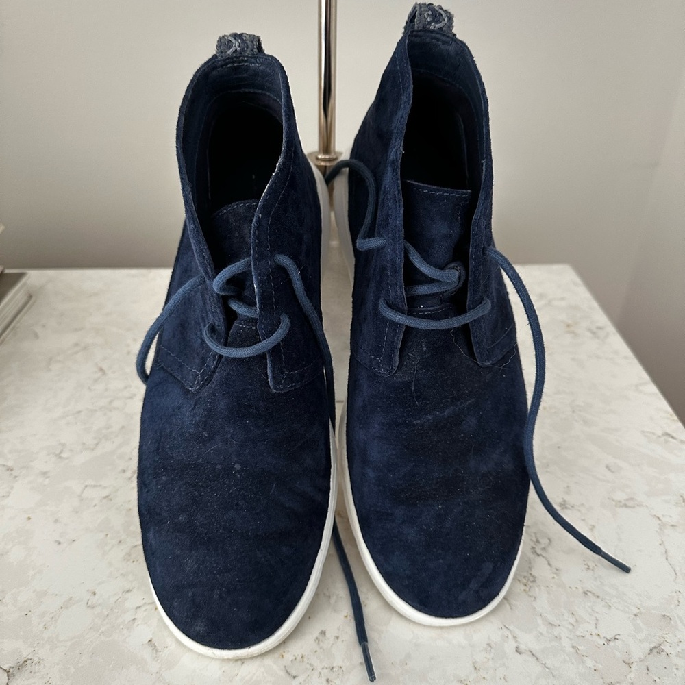 UGG Blue Chukka Boots with Suede Upper and White Soles
